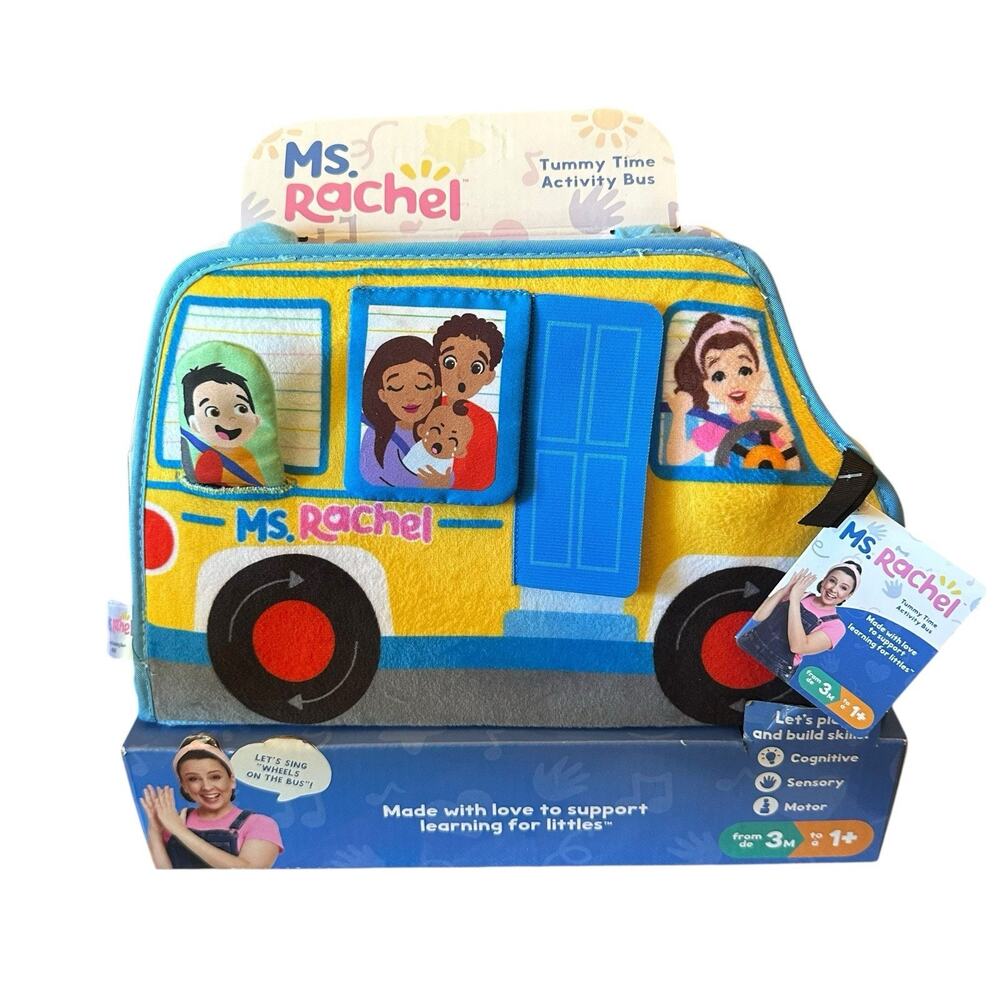 Ms Rachel Tummy Time Activity Bus Kids Play Toy Babies Toddlers NEW